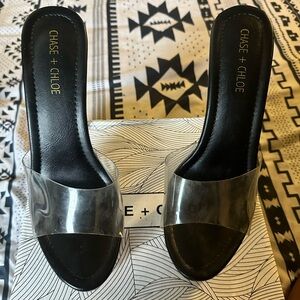 Chase + Chloe Clear Black Heels Size 10